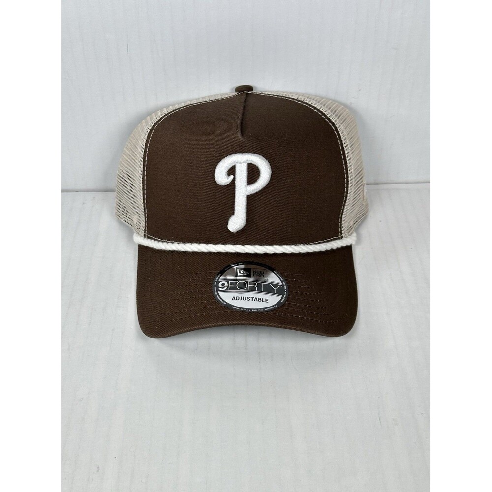 New Era Philadelphia Phillies MLB 9FORTY A-Frame Trucker Adjustable Rope Hat Cap